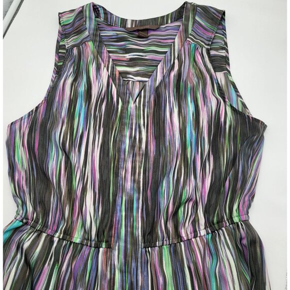 fynn & rose Women's SZ 12 Watercolor Pastel Print Sleeveless Dress - Picture 10 of 10